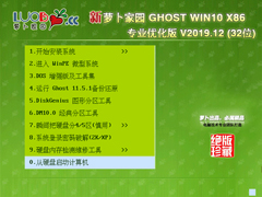 萝卜家园 GHOST WIN10 X86 专业优化版 V2019.12(32位)